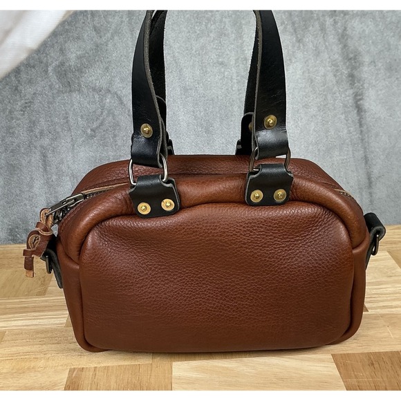 Go Forth Goods Mini Hoffman Crossbody Shoulder Hand Bag Saddle W/ Black Strap - Picture 4 of 16
